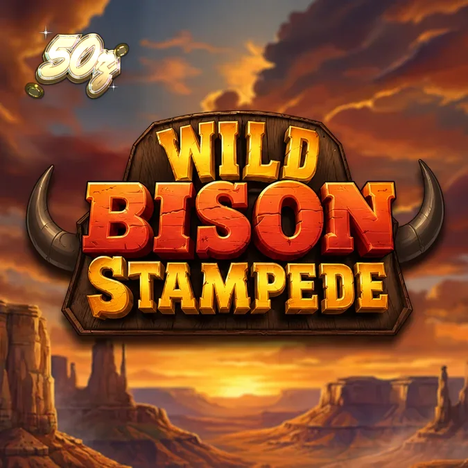 Tampilan visual grid Wild Bison Stampede dengan latar belakang dataran Amerika Utara